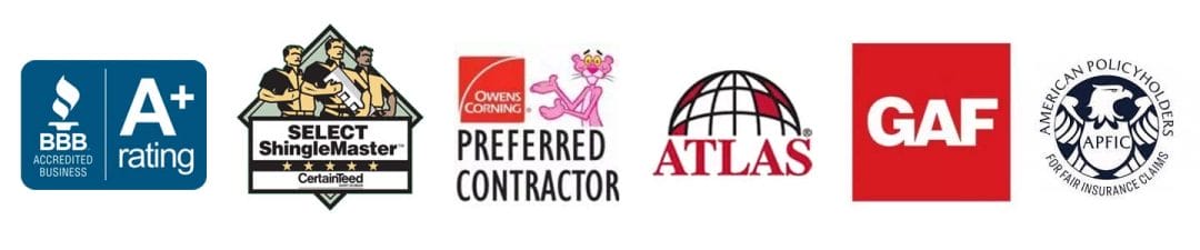 BBB A+ accredited business, Certainteed select shingle master, owens corning preferred contractor, Atlas, GAF, American Policy Holder Association Twin Cities